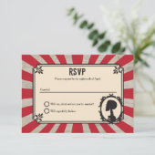 Carnival Skeleton Skull Steampunk Wedding RSVP Karte (Stehend Vorderseite)
