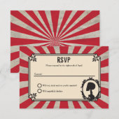 Carnival Skeleton Skull Steampunk Wedding RSVP Karte (Vorne/Hinten)