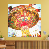 Carnival Swing Ride Foto Vintager Retroblau Himmel Leinwanddruck (Insitu (Wohnzimmer))