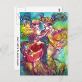 CARNIVAL TANCE Venezianischer Maskenball Postkarte (Vorne/Hinten)