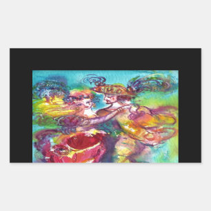 CARNIVAL TANCE Venezianischer Maskenball Rechteckiger Aufkleber