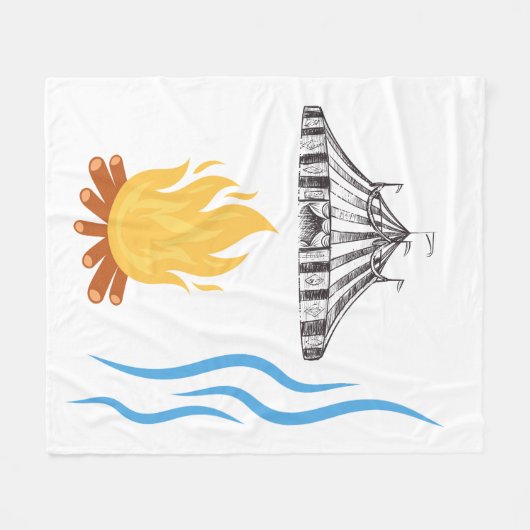 Carnival Tent with Bonfire Fleecedecke (Vorderseite (Horizontal))