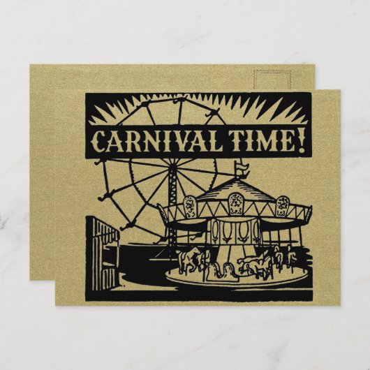 Carnival Time Plain Postkarte (Vorne/Hinten)