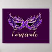 Carnivale Slogan Royal lila Maskerin Poster (Vorne)