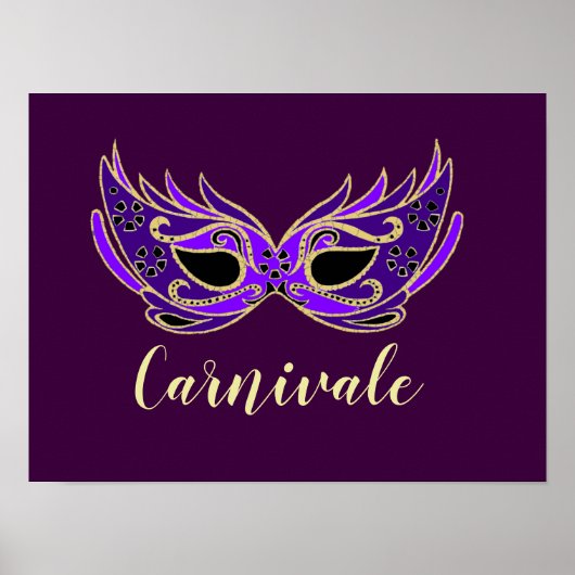 Carnivale Slogan Royal lila Maskerin Poster (Vorne)