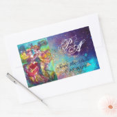 CARNIVD / Venezianische Maskenball-Monogramm Rechteckiger Aufkleber (Umschlag)