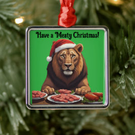 carnivore lion Christmas holiday Ornament Aus Metall