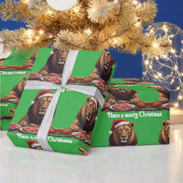 carnivore lion Christmas holiday Wrapping Paper Geschenkpapier