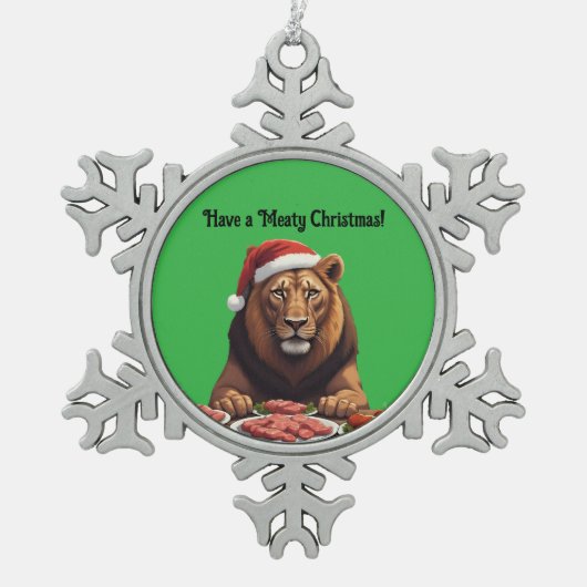 carnivore lion Christmas Snowflake Framed Ornament (Vorderseite)