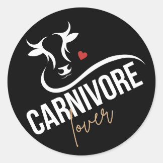 Carnivore Lover Stylish Black Runder Aufkleber