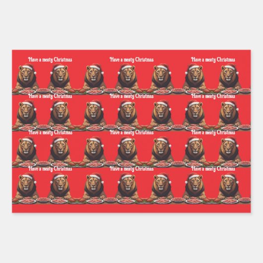 carnivore Wrapping Paper Flat Sheet Set of 3 Geschenkpapier Set (Vorderseite 2)