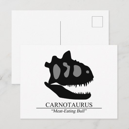 Carnotaurus Skull Postkarte (Vorne/Hinten)