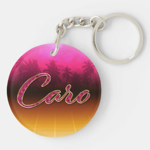 Caro Vorname Name golden pink Schlüsselanhänger