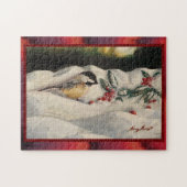 Carol Chick-a-Dee mit Mistelzweig Puzzle (Horizontal)