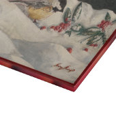 Carol die Chick-a-Dee mit Mistelzweig Schneidebrett (Ecke)