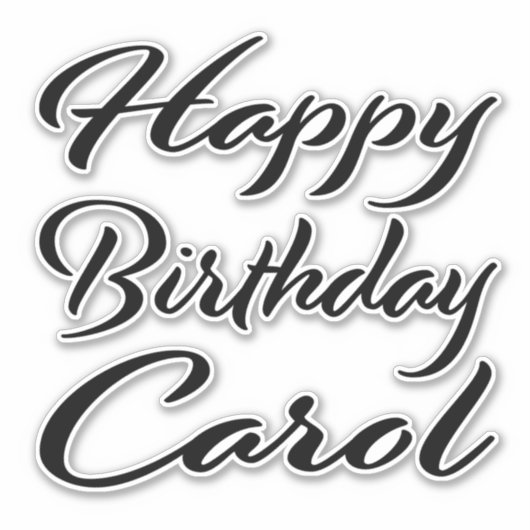 Carol Name Vorname black Sticker Geburtstag (Vorderseite)