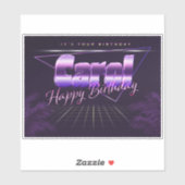 Carol Name Vorname lila retro Sticker Geburtstag (Blatt)