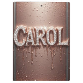 🌸Carol Rose Gold Drip Glitter Notizen🌸 Klemmbrett (Rückseite)