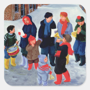 Carol-Sänger Quadratischer Aufkleber