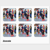 Carol Singers Quadratischer Aufkleber (Blatt)