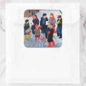 Carol Singers Quadratischer Aufkleber (Tasche)