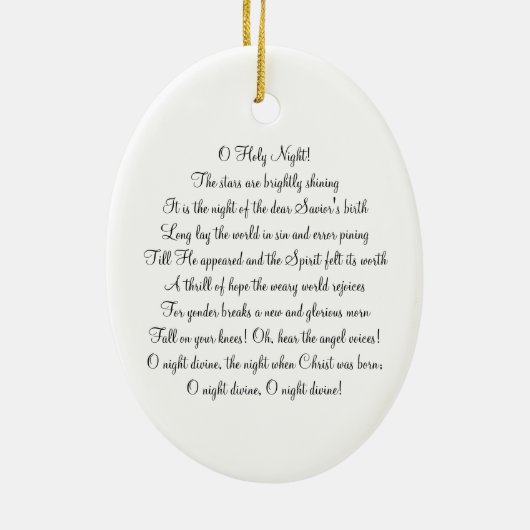 Carol-Verzierung KRW O heilige Nachtweihnachts Keramikornament (Hinten)