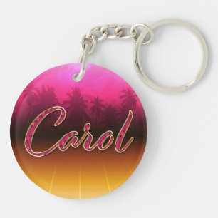 Carol Vorname Name golden pink Schlüsselanhänger
