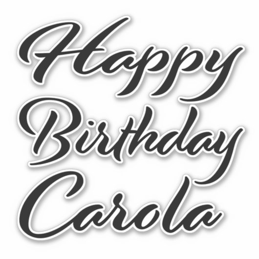 Carola Name Vorname black Sticker Geburtstag (Vorderseite)