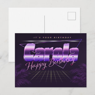 Carola Name Vorname lila Postkarte Geburtstag