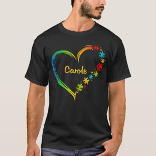 Carole Autismus Bewusstsein Herz-Rätsel Idee 2020 T-Shirt