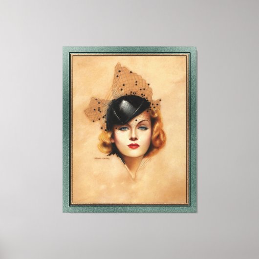 Carole Lombard Portrait von Charles Gates Sheldon Leinwanddruck (Vorderseite)