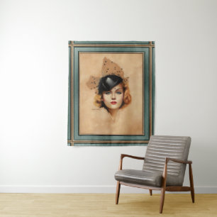 Carole Lombard Portrait von Charles Gates Sheldon Wandteppich