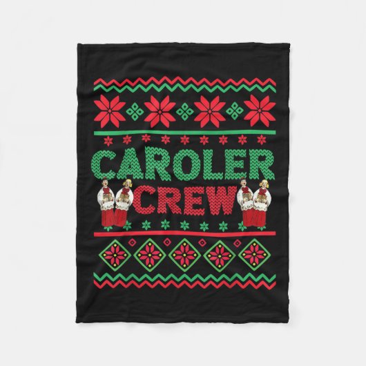 Caroler Crew Ugly Christmas Sweater Christmas Caro Fleecedecke (Vorderseite)