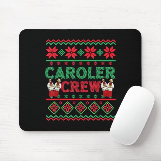 Caroler Crew Ugly Christmas Sweater Christmas Caro Mousepad (Mit Mouse)