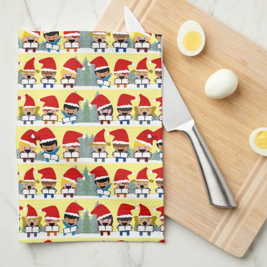 Carolers Christmas Geschirrtuch (Viertel Falte)