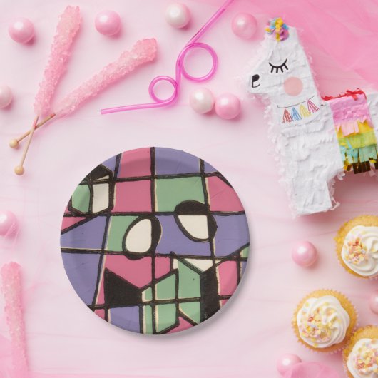 Carolers Stainglass Pappteller (Party)