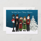 Carolers Winterszene Feiertagspostkarte (Vorne/Hinten)