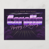 Carolin Name Vorname lila Postkarte Geburtstag (Vorderseite)