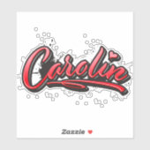 Carolin red Heart Graffiti Aufkleber Sticker (Blatt)