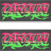 Carolin Vorname Name Graffiti Aufkleber Sticker (Vorderseite)