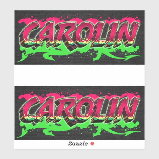 Carolin Vorname Name Graffiti Aufkleber Sticker (Blatt)