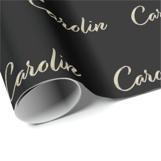 Carolin white gold Handwriting Geschenkpapier (Rolleneckpunkt)