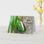 Carolina Anole Green Lizard Foto Beileid Karte (Gelbe Blume)