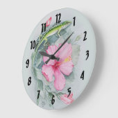 Carolina Anole & Hibiscus Große Wanduhr (Winkel)