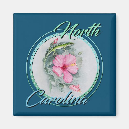 Carolina Anole & Hibiskus Magnet (Vorne)