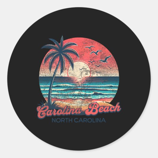 Carolina Beach _2 Runder Aufkleber (Vorderseite)