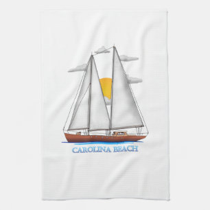 Carolina Beach Coastal Nautical Segelschiff Geschirrtuch