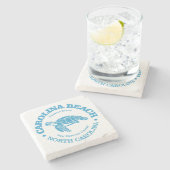 Carolina Beach (Meeresschildkröte) Steinuntersetzer (Seitenansicht)