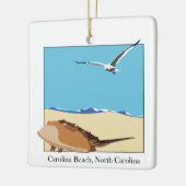 Carolina Beach, NC Horseshoe Crab Sea Gull Beach Keramikornament (Links)