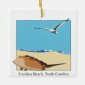 Carolina Beach, NC Horseshoe Crab Sea Gull Beach Keramikornament (Vorderseite)